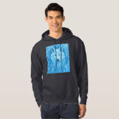 Veste À Capuche Cool Blue Geometric Wolf Low Poly Abstract Premium (Devant entier)