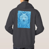 Veste À Capuche Cool Blue Geometric Wolf Low Poly Abstract Premium (Dos)
