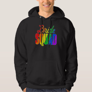 Veste À Capuche Cool Bride Squad Lgbt Pride Rainbow Flag Bachelore