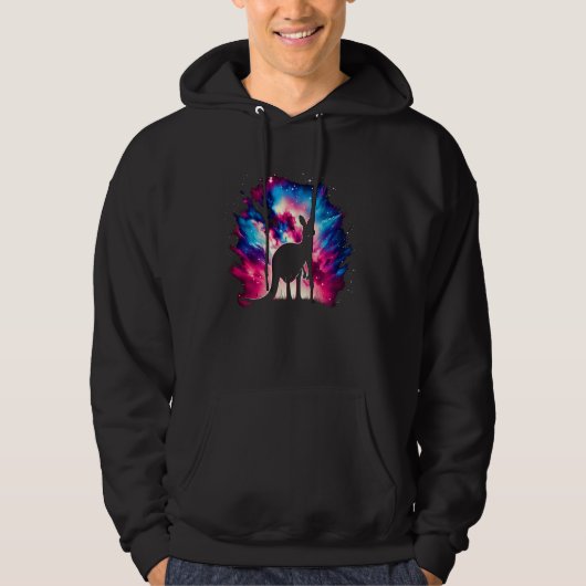 Veste À Capuche Cool Cosmic Kangaroo Galaxy Graphisme Art de l'esp (Devant)
