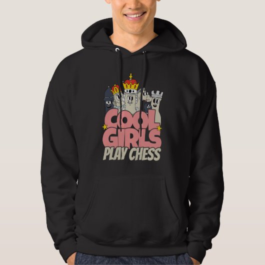 Veste À Capuche Cool girls play chess   chess saying chess player (Devant)
