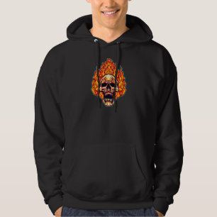 Veste À Capuche Cool Rocker tête d'os incendie crâne Halloween Pre