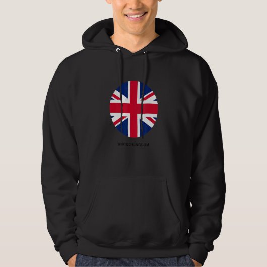 Veste À Capuche Cool Royaume-Uni Illustration du drapeau (Devant)