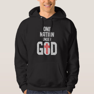 Veste À Capuche Cool Une Nation Sous Dieu Religion Croix Rouge Act