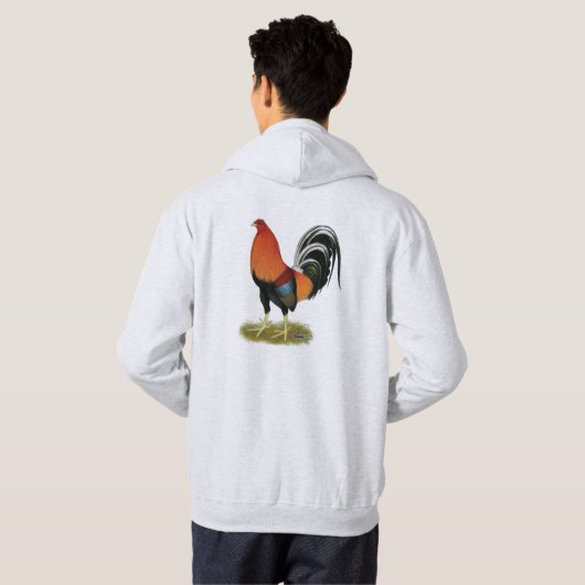 Veste À Capuche Coq blond comme les blés de coq de combat (Dos entier)