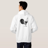 Veste À Capuche Coq de combat Gris à ailes de canard (Dos entier)