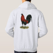 Veste À Capuche Coq Rouge Noir BB Américain (Dos)