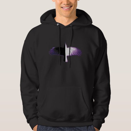 Veste À Capuche Corbeau violet noir et blanc (Devant)