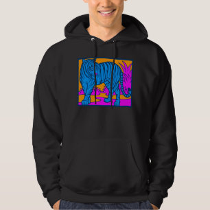Veste À Capuche COREY TIGER '80s RETRO JUNGLE TIGER SCAPE BLUE