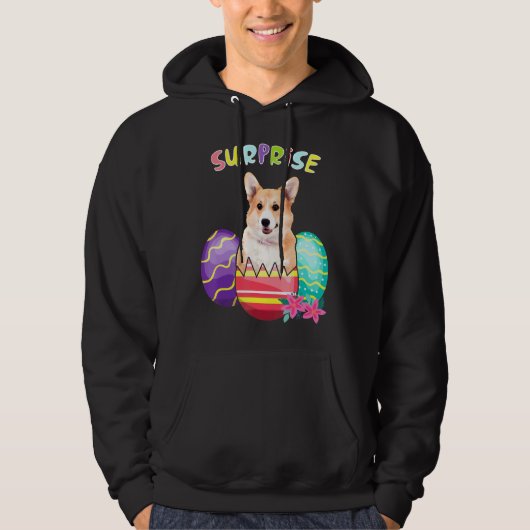 Veste À Capuche Corgi Bunny With Eggs Easter Dog (Devant)