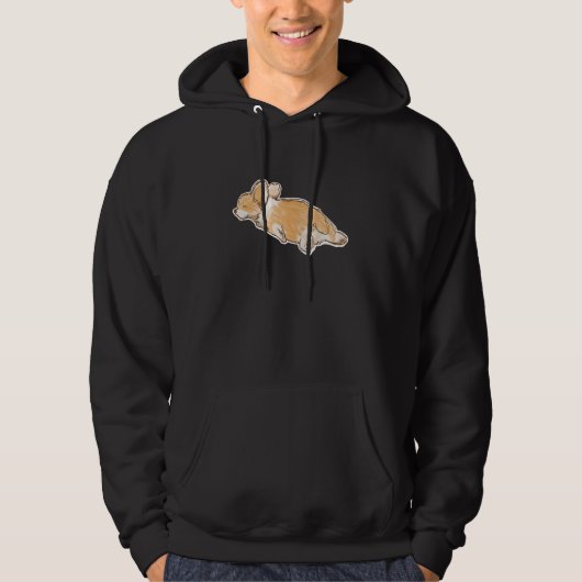 Veste À Capuche Corgi Chien Dessin À La Main (Devant)