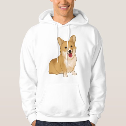 Veste À Capuche Corgi doux et souriant (Devant)