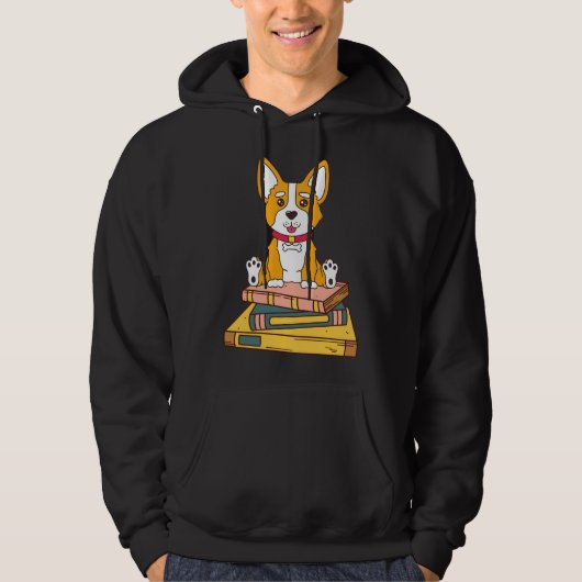 Veste À Capuche Corgi Lecture (Devant)