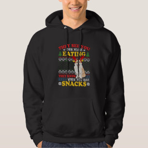 Veste À Capuche Corgi Noël laid Ils voient que vous mangez des Noë