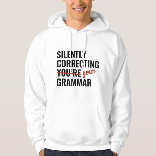 Veste À Capuche Correction silencieuse de votre grammaire (Devant)