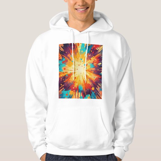 Veste À Capuche Cosmic Burst Abstract Splatter Art (Devant)