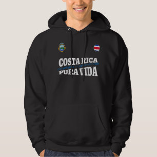 Veste À Capuche Costa Rica Drapeau Pura Vida-Travel-Jersey T