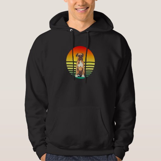 Veste À Capuche Coucher de soleil de chien de boxe (Devant)