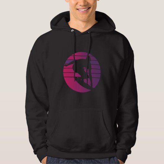 Veste À Capuche Coucher de soleil surfeur Rétro (Devant)