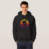 Veste À Capuche Coucher de soleil surfeur Rétro (Devant entier)