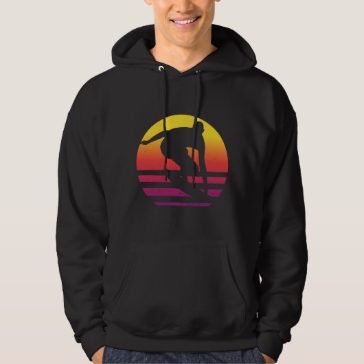 Veste À Capuche Coucher de soleil surfeur Rétro (Devant)