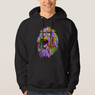 Veste À Capuche Couleur graphique colorée de tête de lion