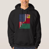 Veste À Capuche Country Flag Half USA Half Cameroon (Devant)
