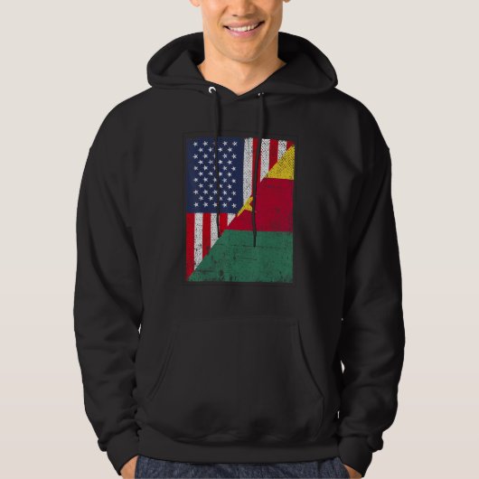 Veste À Capuche Country Flag Half USA Half Cameroon (Devant)