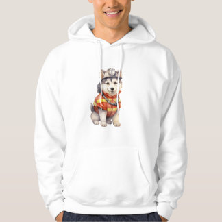 Veste À Capuche Courageux pompier Sibérien Husky Chien honorant
