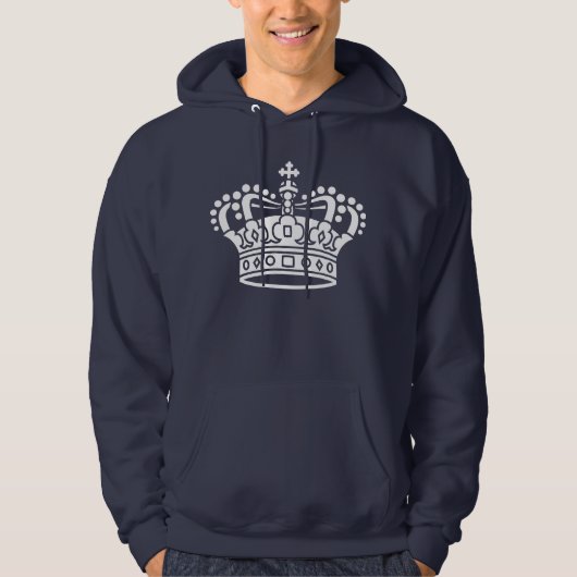 Veste À Capuche Couronne royale - Blanc sur foncé (Devant)