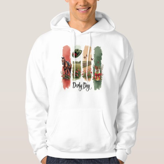 Veste À Capuche Course Pour Le Derby Rose-Kentucky (Devant)
