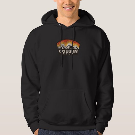 Veste À Capuche Cousin Camp 2022 Retro Mountain Sunrise Scene (Devant)