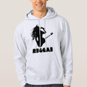 Veste À Capuche Coutume de silhouette de guitare de Rastaman de
