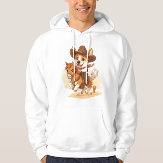 Veste À Capuche Cowboy Corgi � Western Rodeo Dog (Devant)