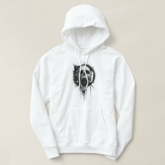 Veste À Capuche Crâne (blanc) Hoody (Design devant)