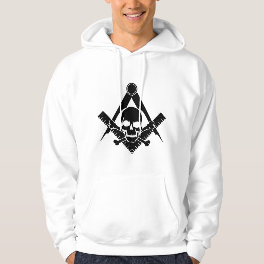 Veste À Capuche Crâne et os croisés de francs-maçons  (Devant)