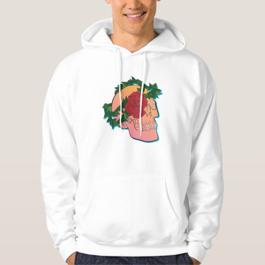 Veste À Capuche Crâne et Rose (Devant)