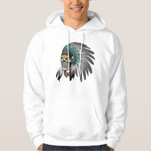 Veste À Capuche Crâne gothique tribal indien indigène