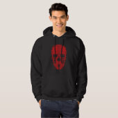 Veste À Capuche Crâne Rouge Art Glitch (Devant entier)