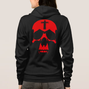 Veste À Capuche Crâne rouge démon conception graphique gothique