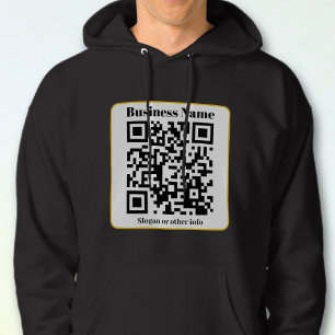 Veste À Capuche Create Your Own QR Code   Black White Gold Border