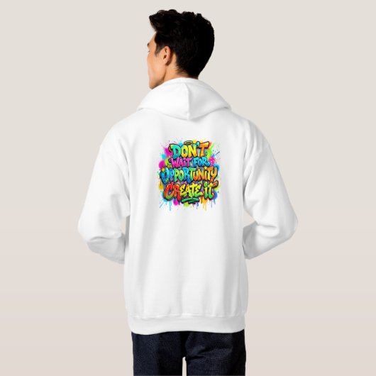 Veste À Capuche Création d'opportunité Conception de graffiti moti (Dos entier)