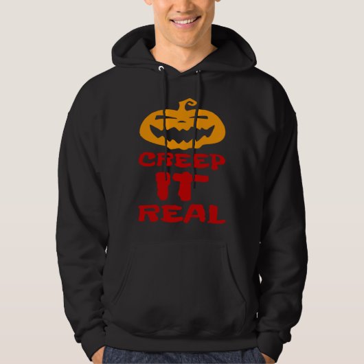 Veste À Capuche Creep It Real Pumpkin Scary Haunted Halloween Tric (Devant)