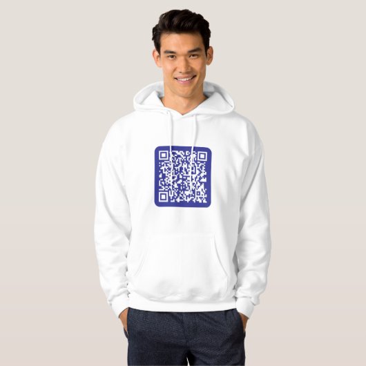 Veste À Capuche Créer un code QR analysable | Bleu foncé modifiabl (Devant entier)