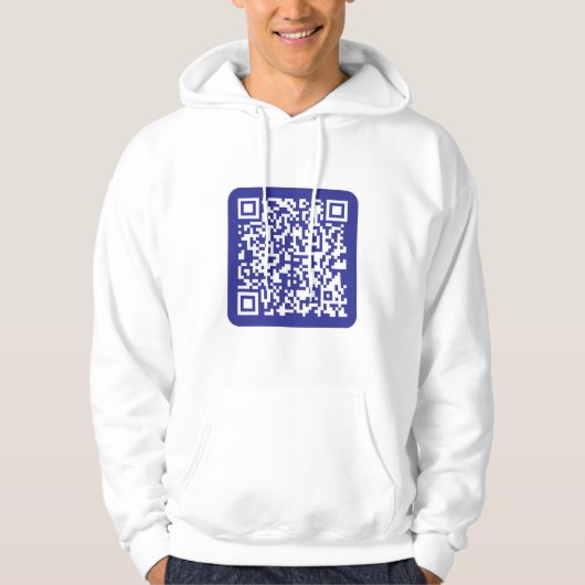 Veste À Capuche Créer un code QR analysable | Bleu foncé modifiabl (Devant)