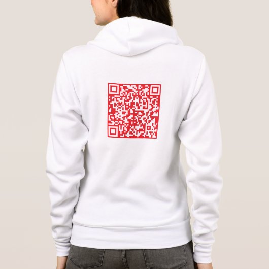 Veste À Capuche Créer un code QR rouge scannable (modifiable) (Dos)