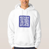 Veste À Capuche Créer un code QR scannable | Bleu foncé modifiable (Devant)