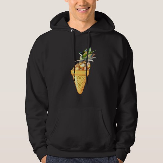 VESTE À CAPUCHE CRÈME DE GLACE AUX ANANAS - COLLECTE DE FRUITS ET  (Devant)