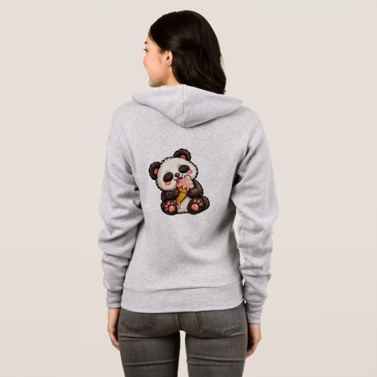 Veste À Capuche Crème glacée de panda mignon (Dos entier)