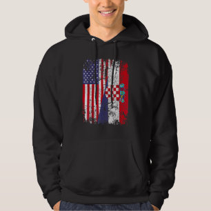Veste À Capuche Croate Racines Drapeau semi-américain Croatie